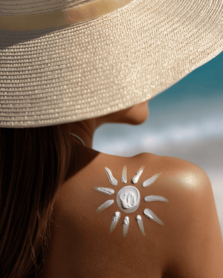 Application d'une crème solaire SPF 30 ou SPF 50 sur une peau sensible