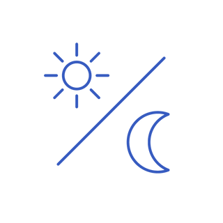 dessin d'un Soleil et de la Lune séparés par un trait en diagonale